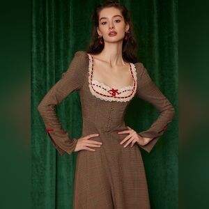 Duke's Manor Houndstooth Corset Dress